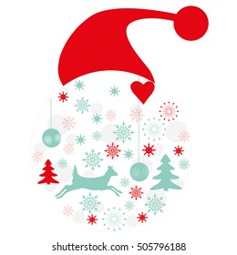 Christmas pattern in the form of toys, beautiful illustrations for textiles