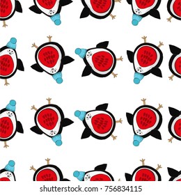 Christmas pattern with funny birds