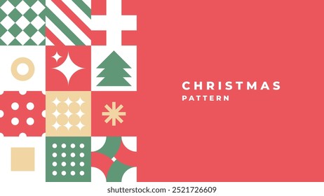 Christmas pattern geometric background red.