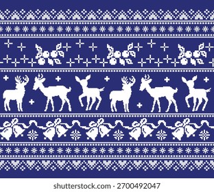 Padrão de Natal em formas geométricas, design horizontal sem costura para fundo, decoração, tecido, roupas.