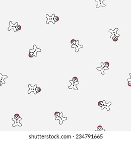 Christmas Pattern Gingerbread Snowman