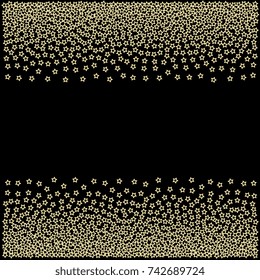 Christmas pattern with gold five-pointed stars. Xmas halftone vector background