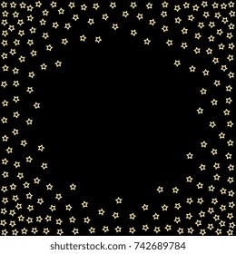 Christmas pattern with gold five-pointed stars. Xmas halftone vector background
