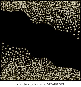 Christmas pattern with gold five-pointed stars. Xmas halftone vector background