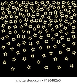 Christmas pattern with gold five-pointed stars. Xmas halftone vector background