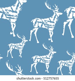  Christmas pattern with golden deers. Vector texture for gift packaging, invitation card, cover, wallpaper, scrapbook, textile, holiday decor.