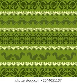 Christmas Pattern green color - Vector Illustrator Digital file Download for print, printable, wallpaper, background, rug, card, 