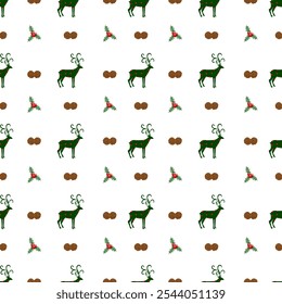 Christmas Pattern green color - Vector Illustrator Digital file Download for print, printable, wallpaper, background, rug, card, 