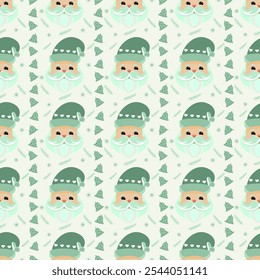 Christmas Pattern green color - Vector Illustrator Digital file Download for print, printable, wallpaper, background, rug, card, 