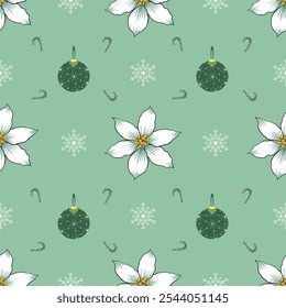 Christmas Pattern cor verde - Vetor Illustrator Digital file Baixar para impressão, imprimível, papel de parede, fundo, tapete, cartão, 