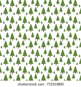 Christmas pattern green trees