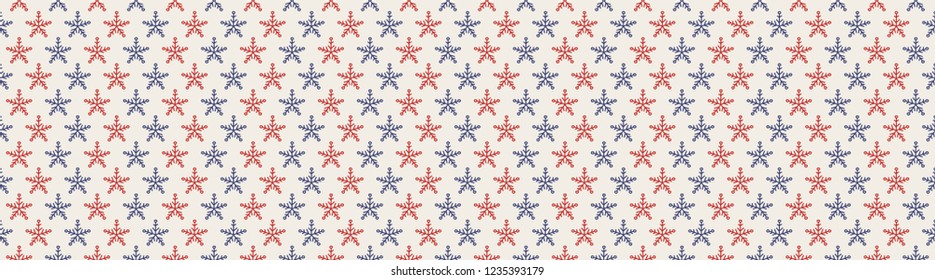 Christmas pattern with hand drawn snowflakes. Vector.