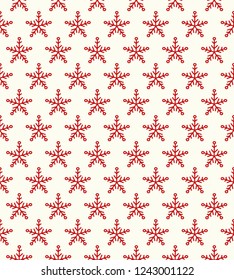 Christmas pattern with hand drawn snowflakes. Vector.