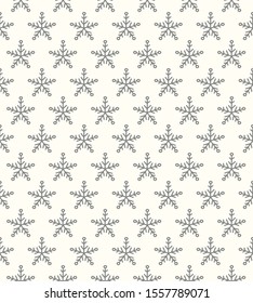 Christmas pattern with hand drawn snowflakes. Vector.