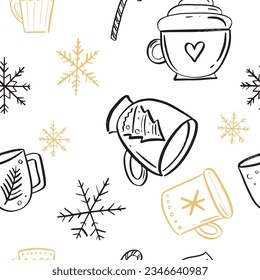 christmas pattern hand illustration 2024