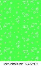 Christmas pattern with holiday decoration: deer and snowflakes.