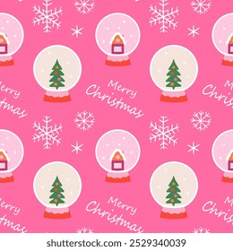 Christmas pattern with holiday items, seamless background for holiday gifts, packaging and textiles. Vector illustration
