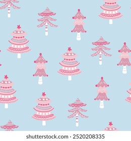 Patrón de Navidades Impresión de Festiva Árbol de Navidad copos de nieve Patrón de Navidad Repetir archivo de Vector