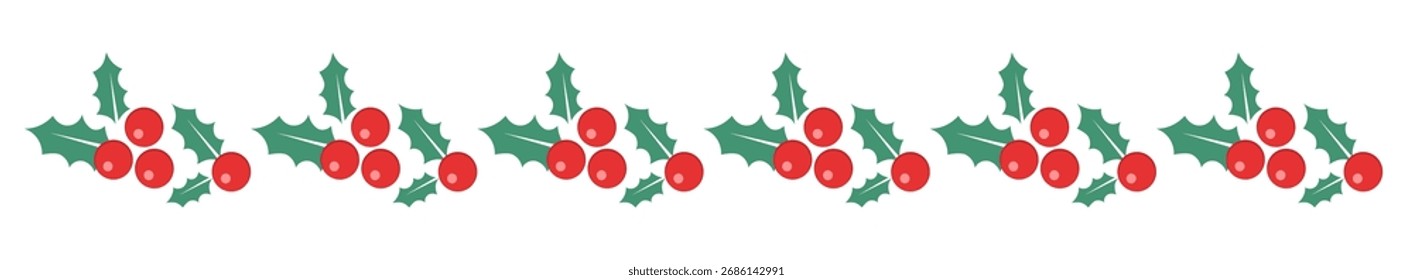 Padrão de Natal com azevinho no fundo branco