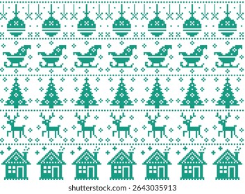 Christmas pattern illustration, vector, Christmas wallpaper, cross stitch pattern, high resolution, textile decoration, clothing, embroidery, Christmas festival
