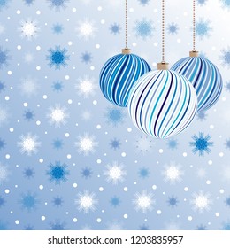 Christmas pattern with the image of Christmas balls and snowflakes
