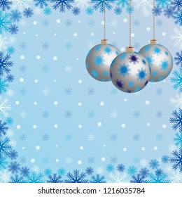 Christmas pattern with the image of Christmas balls and snowflakes
