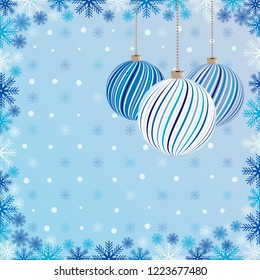 Christmas pattern with the image of Christmas balls and snowflakes
