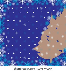 Christmas pattern with the image of Christmas trees and snowflakes
