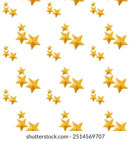 Christmas pattern is made in a flat style with stars. Seamless background ideal for use in textiles, wallpaper and holiday decorations.