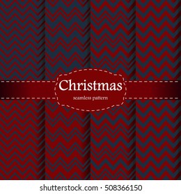 Christmas pattern. Merry Christmas and Happy New Year! Red and blue seamless backgrounds, patterns, wallpapers with traditional holiday symbol. Vector illustration. Set.