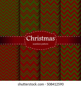 Christmas pattern. Merry Christmas and Happy New Year! Red and green seamless backgrounds, patterns, wallpapers with traditional holiday symbol. Vector illustration. Set.