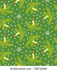 Christmas Pattern - New Year 2 color christmas tree branch candle snowflake doodle Sketch
