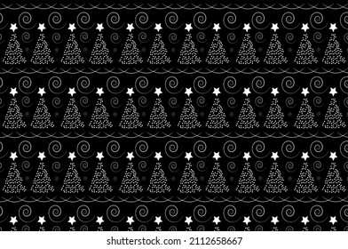 christmas pattern on black background