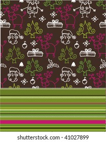 Christmas pattern on book cover in vector