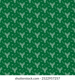 motif Noël sur fond vert. Fleur de Poinsettia. arrière-plan Image vectorielle. voeux Noël, carte postale.