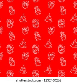 Christmas pattern on red background in vector EPS8