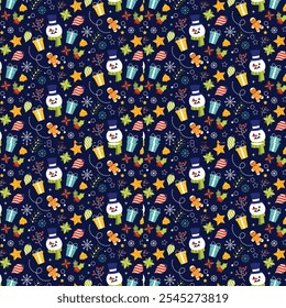 Christmas pattern on the various kinds of background. Use to Mockup Canvas, wallpaper, t shirt
