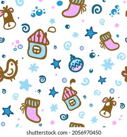 Christmas pattern on a white background