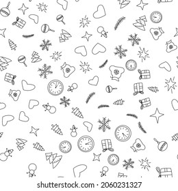 Christmas Pattern on White Background