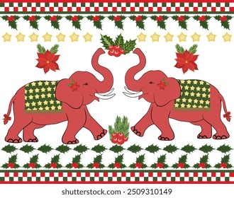 Christmas pattern  on white background.geometric ethnic oriental embroidery vector illustration.new year ,flora chirstmas abstract background,cross stitch.design for texture,fabric,cloth,scarf