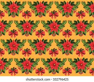Christmas pattern on a yellow background.
