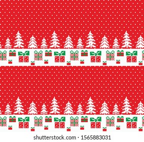 Christmas pattern pixel vector illustration