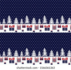 Christmas pattern pixel vector illustration