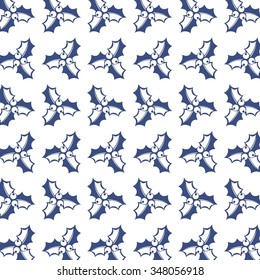 Christmas pattern with poinsettia