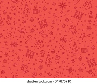 Christmas pattern in the red for the gift wrapping for the new year
