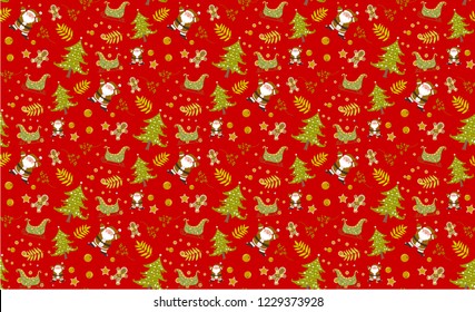 christmas pattern red seamless backgrounds vectors, Collection of boxes with simple decoration hand drawn.