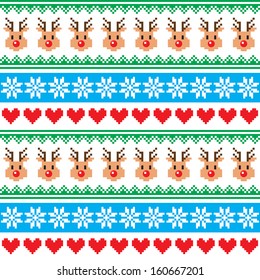 Christmas pattern with reindeer pattern - Scandinavian sweater style