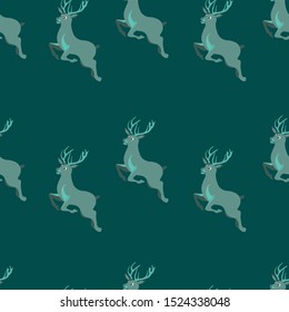 Christmas pattern with reindeer. This year's fashionable color