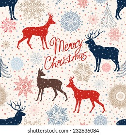  Christmas pattern. Retro Merry Christmas tiled background. Festive regular wallpaper. Holiday texture. 