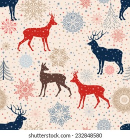  Christmas pattern. Retro Merry Christmas tiled background. Festive regular wallpaper. Holiday texture. 